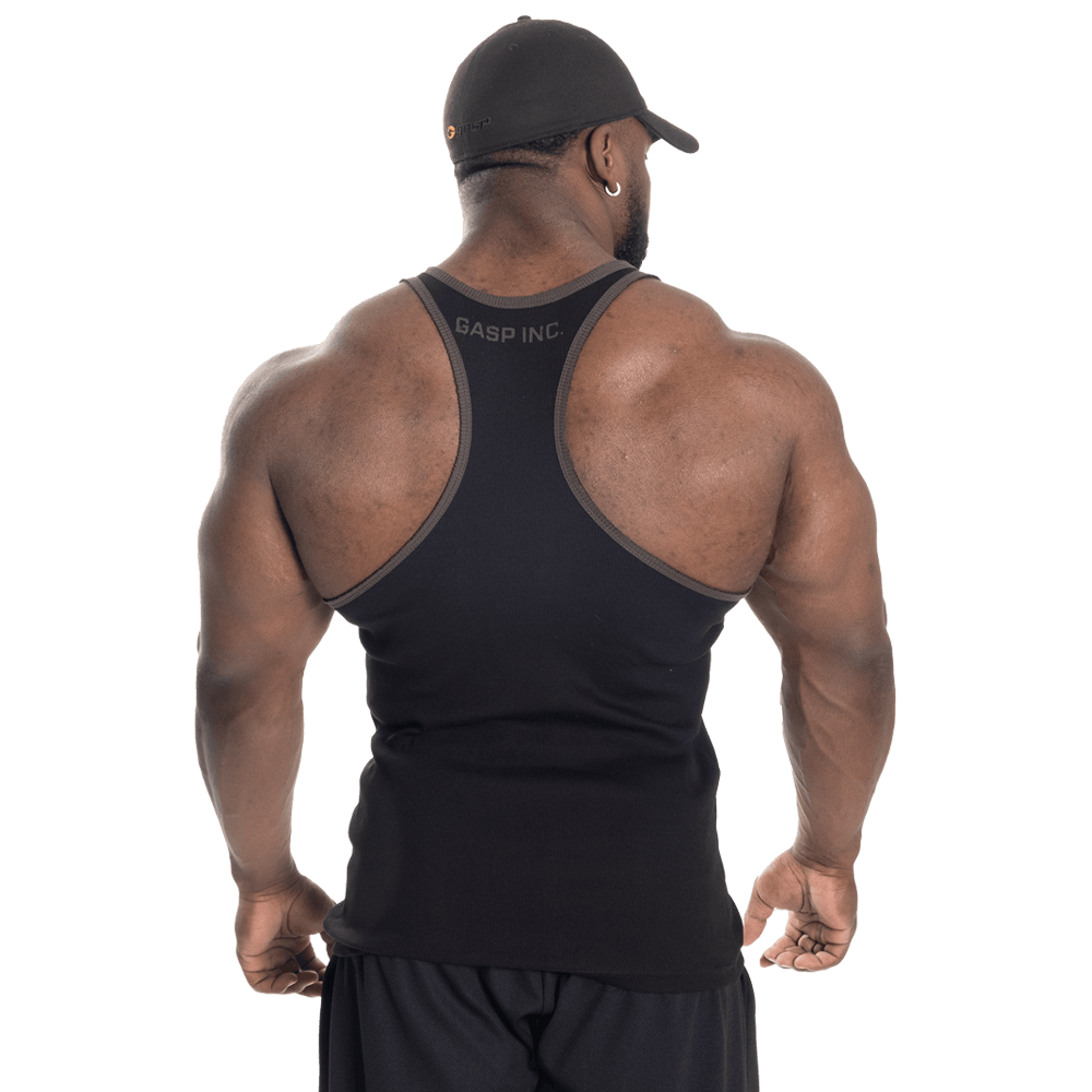 Ribbed T-back - Black