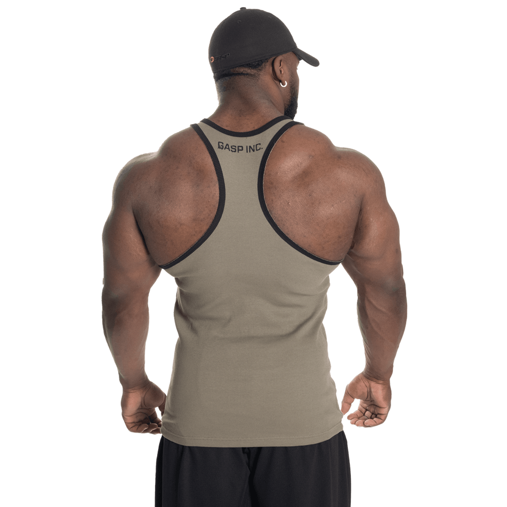 Ribbed T-back - Washed Green