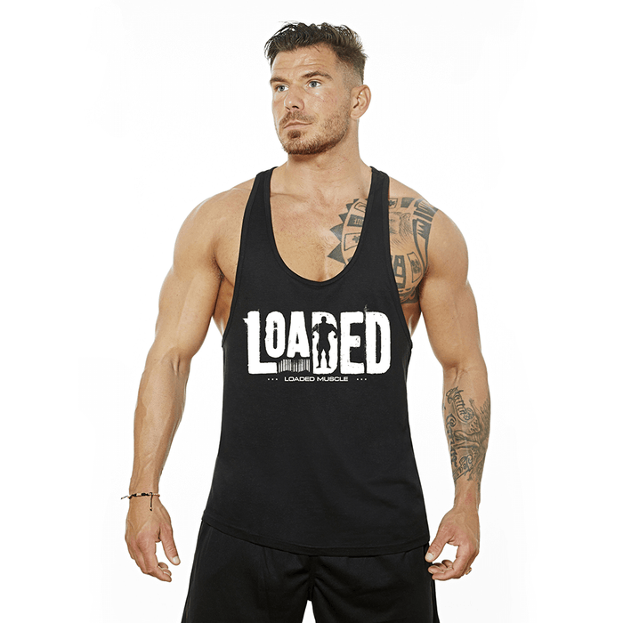 Muscle Barcode Tank - Black