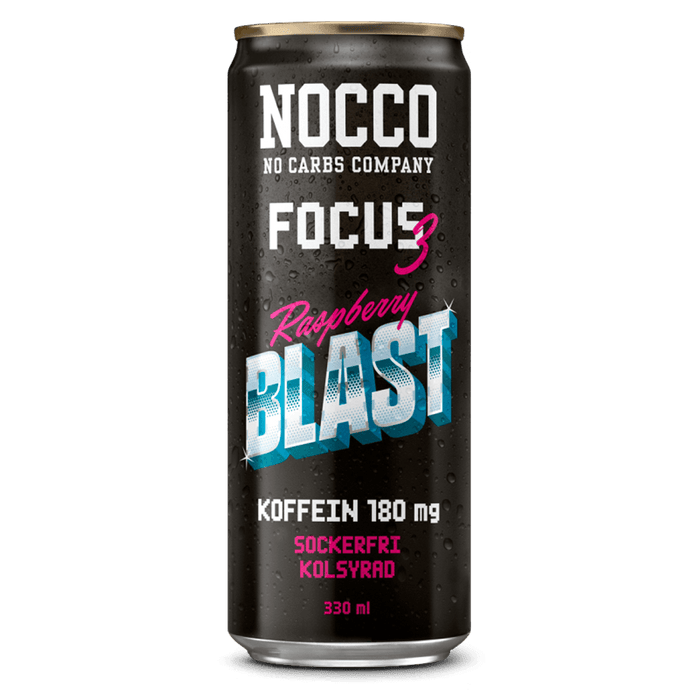 NOCCO Focus Raspberry Blast - 24x330ml. (inkl. SE pant)