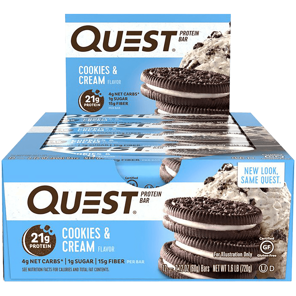 Quest Protein Bar Cookies & Cream - 12x60g.