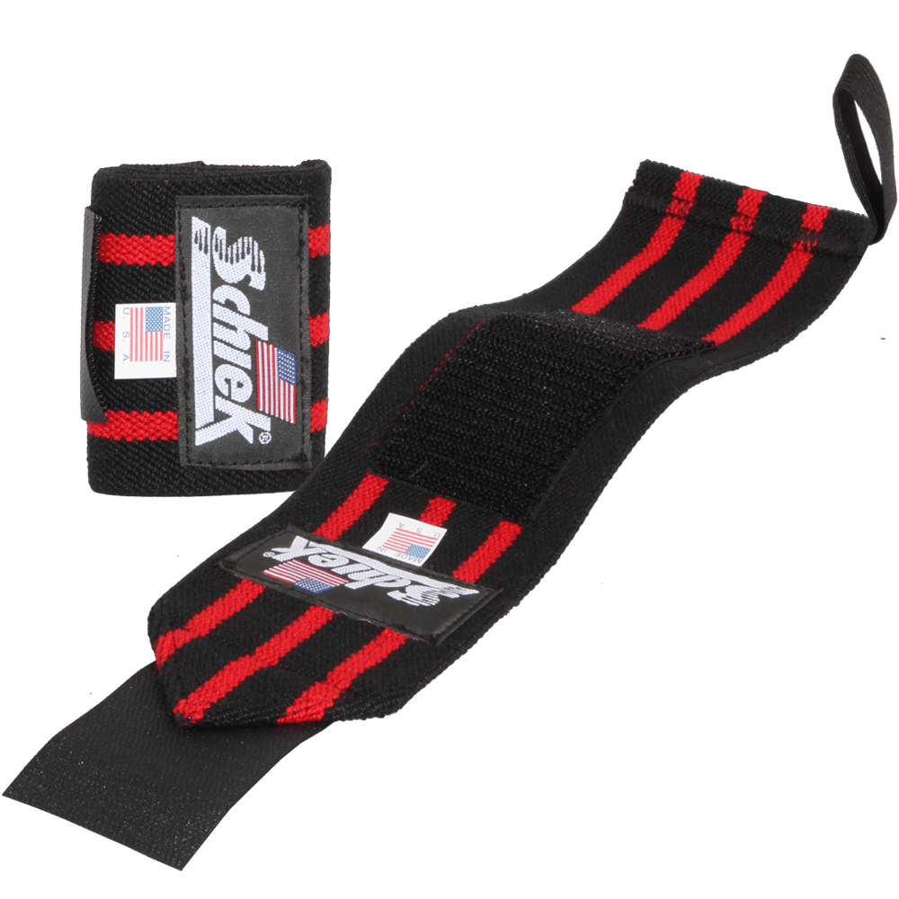 12" Heavy Duty Wrist Wraps – Black/Red