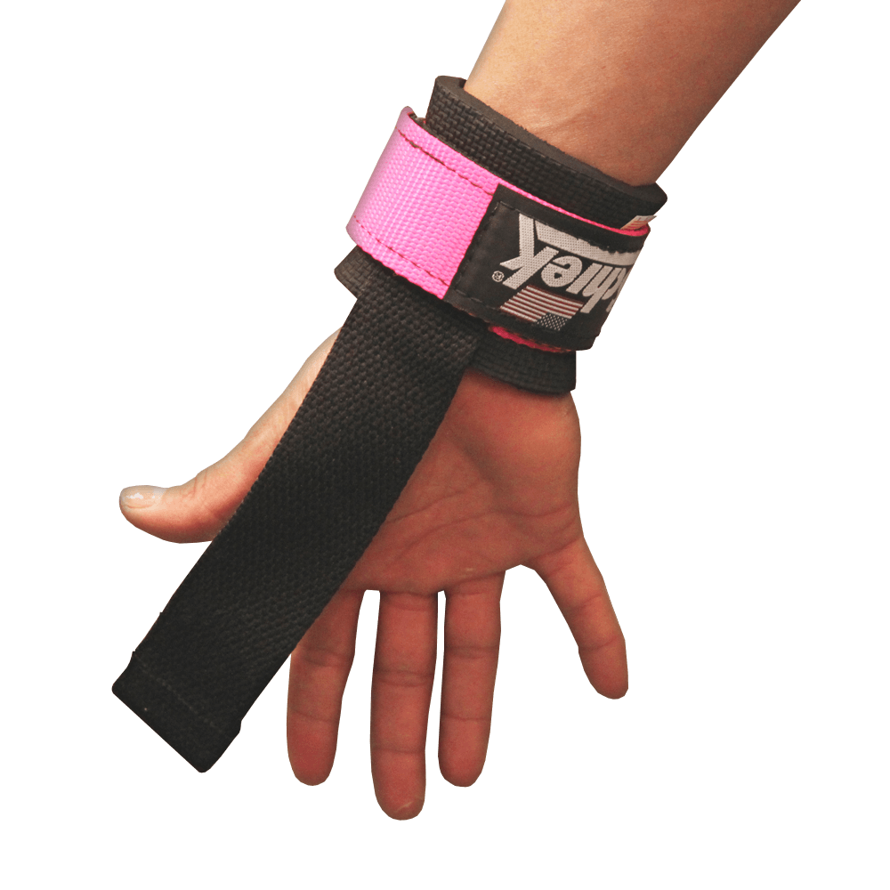 Power Lifting Straps with Dowel - Pink