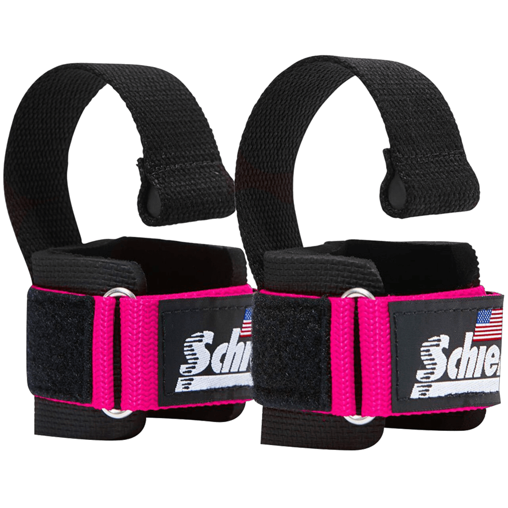 Power Lifting Straps with Dowel - Pink