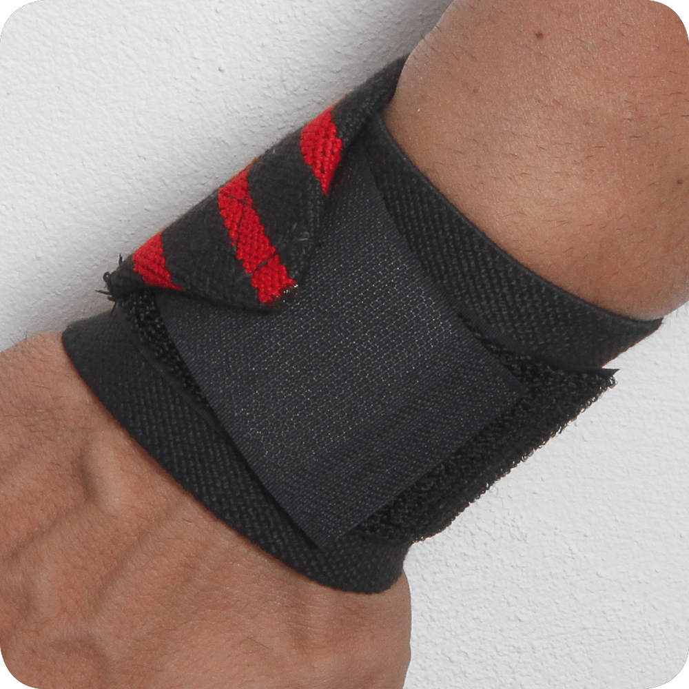 24" Heavy Duty Wrist Wraps – Black/Red