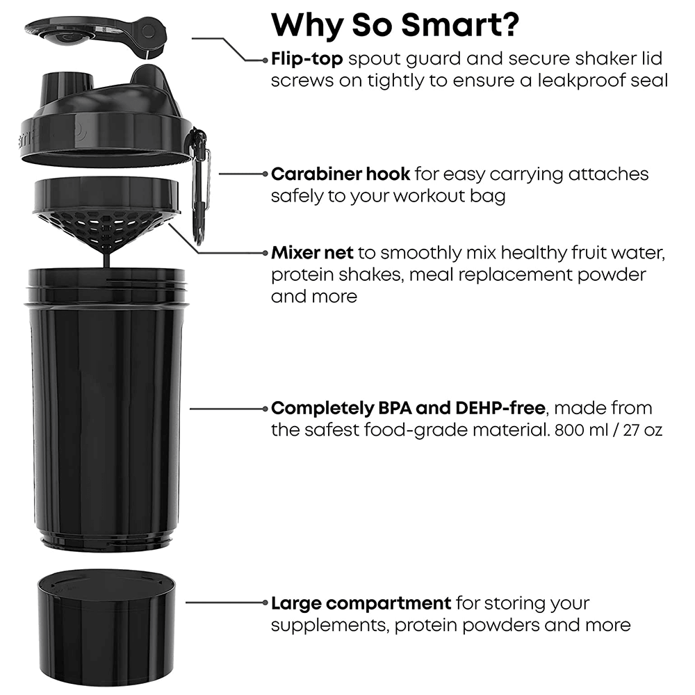 SmartShake Original2Go ONE Gunsmoke Black – 800ml.