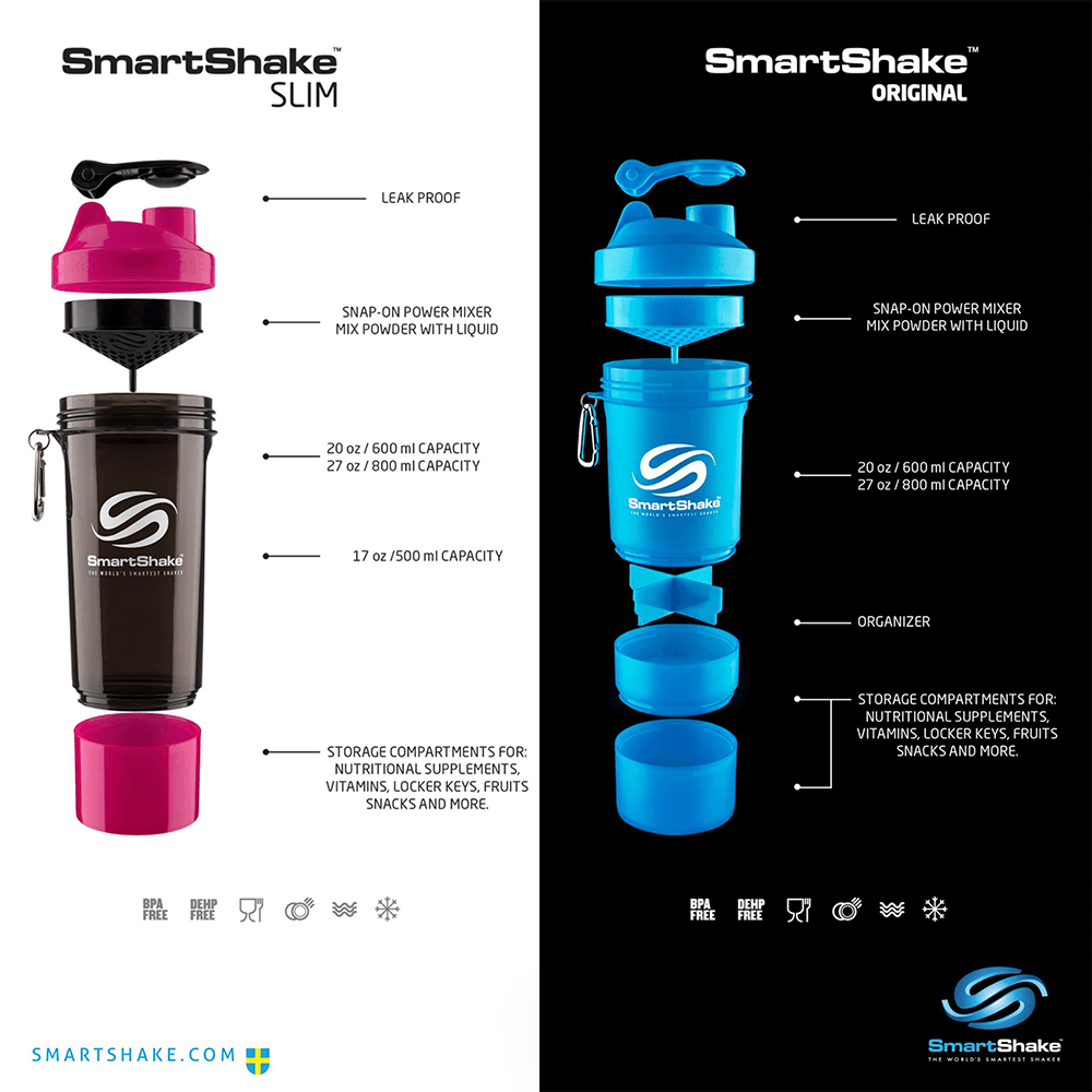 SmartShake Slim Stormy Grey - 500ml.